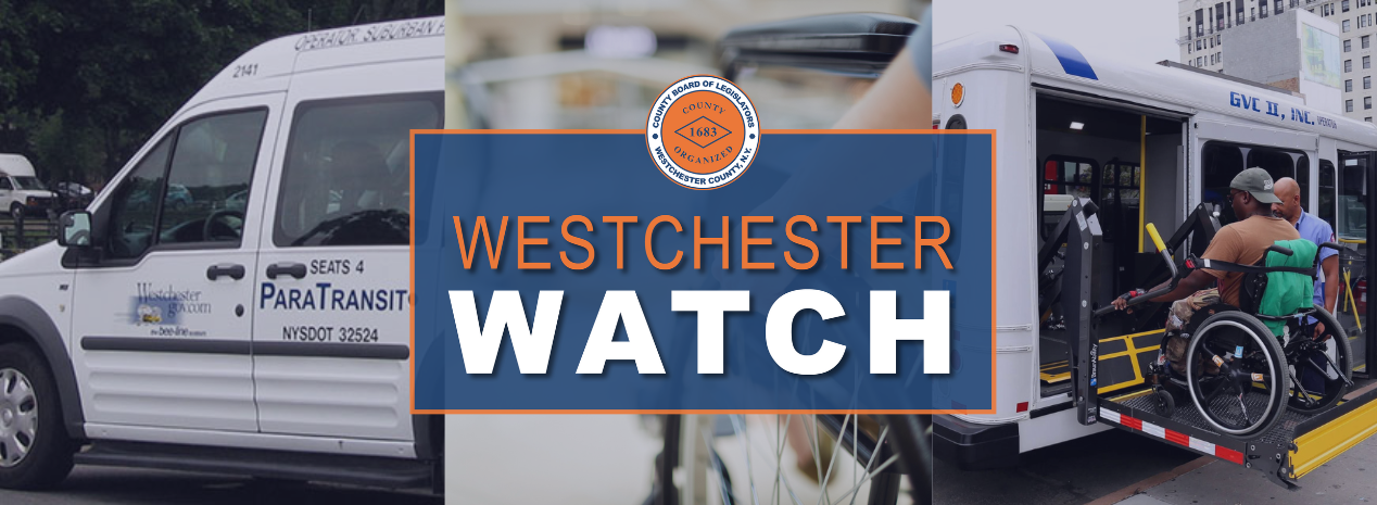 Westchester Watch graphic featuring a paratransit vehicle