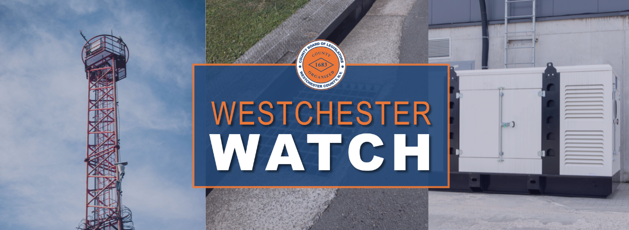 Westchester Watch image featuring a tower, roadway and generator