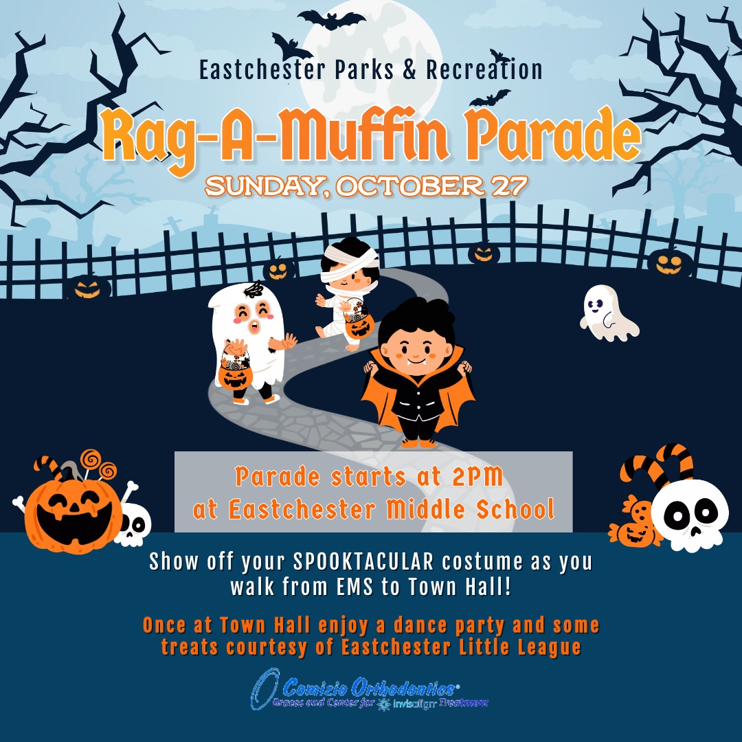 Eastchester Parks & Recreation event flyer with text
