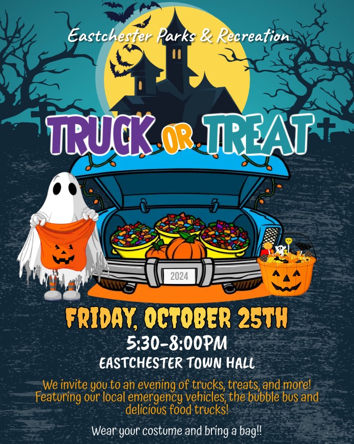 Eastchester Parks and Recreation event flyer with text