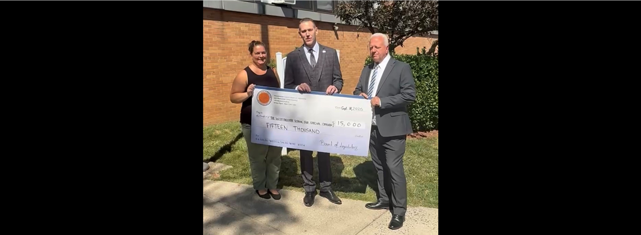 Legislator James Nolan Presents “Big Check” for Arts Curriculum Supporting Students with Special Needs